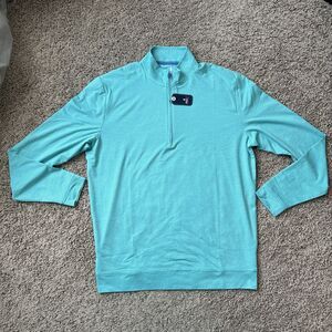 Johnnie-O Active Golf 1/4 Zip Pullover Mens Size Medium Striped Green NWT $118